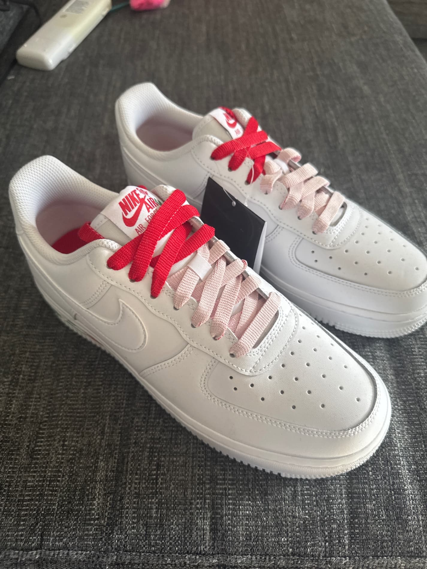 Nike Air Force 1 '07 SE White with Red/Pink Laces — DS
